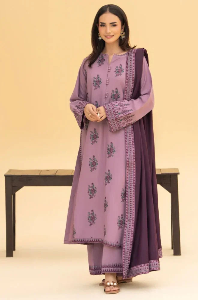 Izel - Winter 3PC Dhanak Embroidered Suit - HC33132