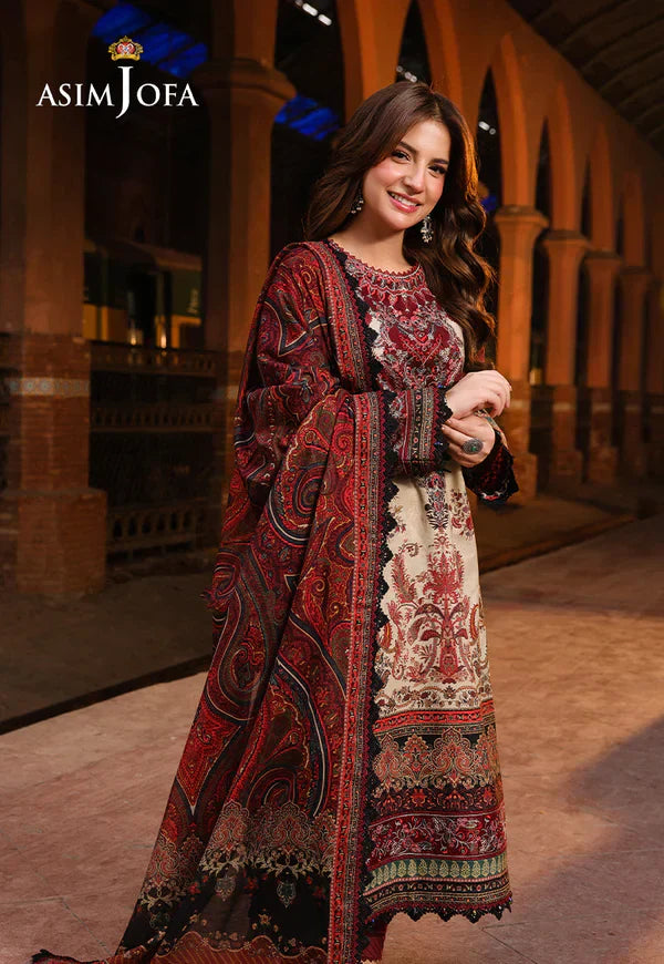 Asim Jofa - Summer 3PC Lawn Digital Print Dress - HC1105