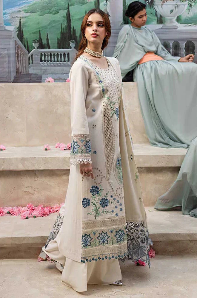 QalamKar - 3PC Lawn ChickenKari Embroidered Suit-HC1074