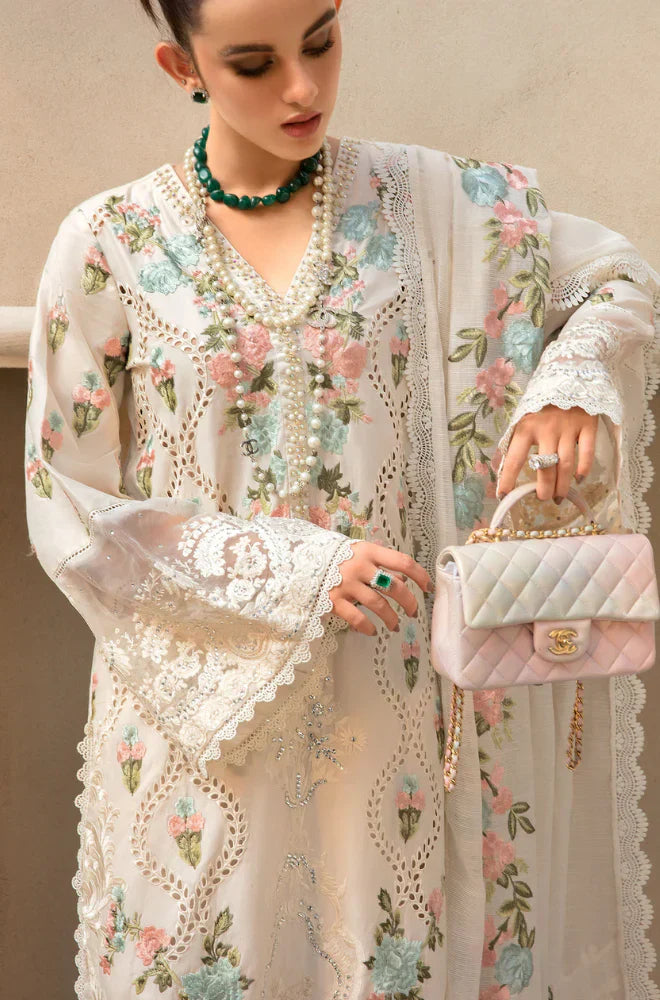 Crimson - 3PC Lawn ChickenKari Embroidered Suit - HC1083
