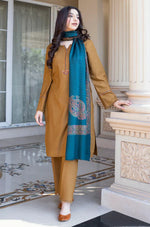 Asling - Winter 3PC Dhanak Embroidered Suit - HC3354
