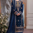 HC607-Embroidered Velvet Three piece With Embridered Chiffon Duppatta
