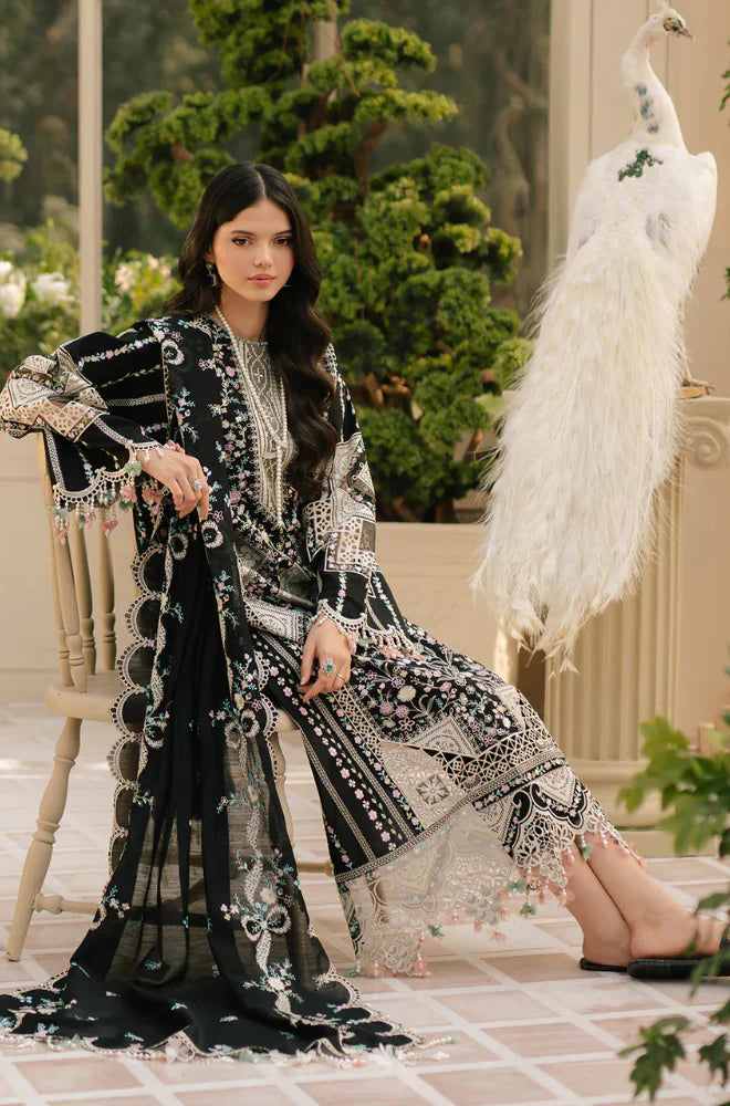 BIN ILYAS - Summer 3PC Lawn Chikankri Embroidered Suit - HC1128