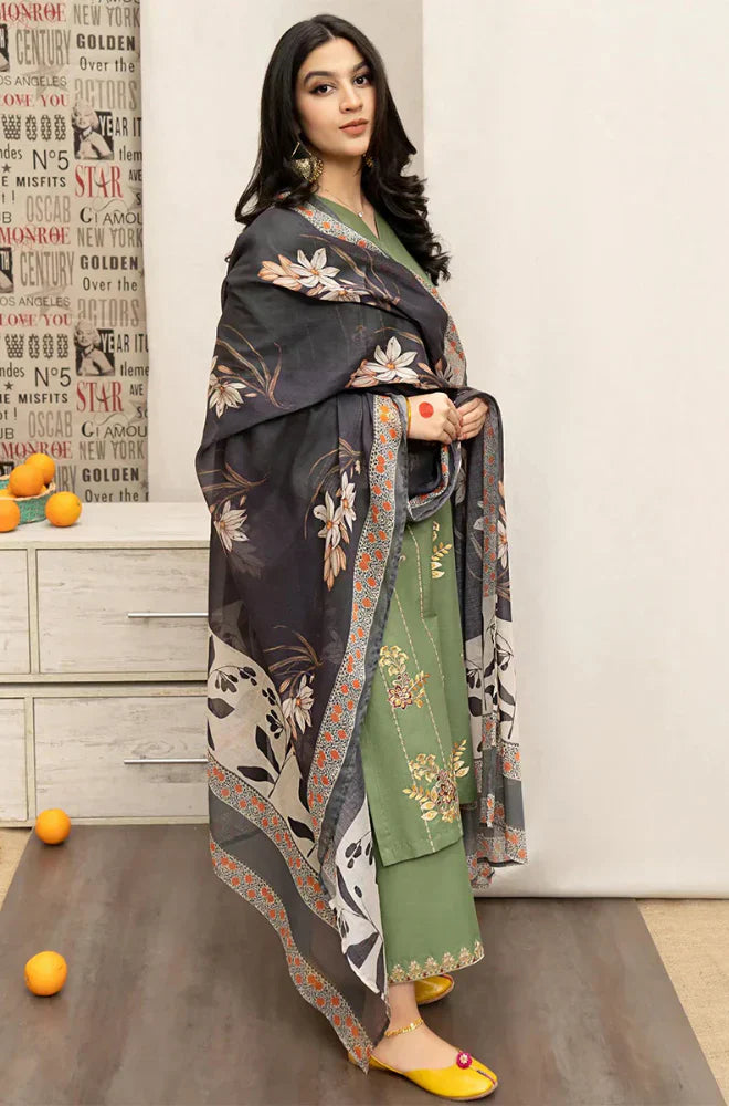 Urge - Winter 3PC Dhanak Embroidered Suit - HC3350