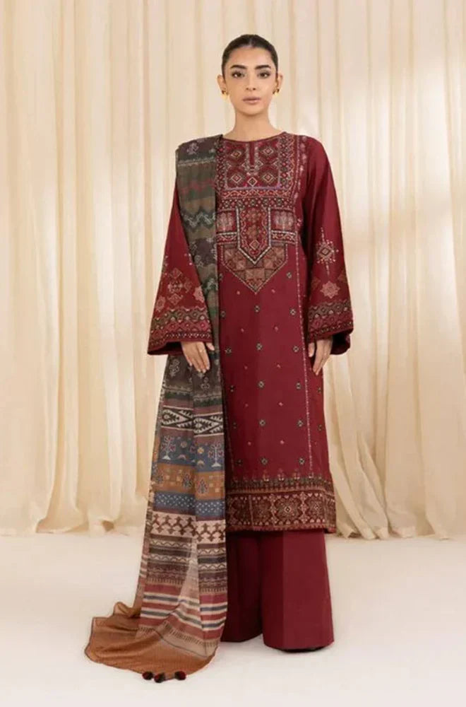 Sapphire - Winter 3PC Dhanak Embroidered Suit - HC3363