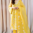 HC242-3PC Lawn Embroidered Shirt With Organza Embroidered Dupatta