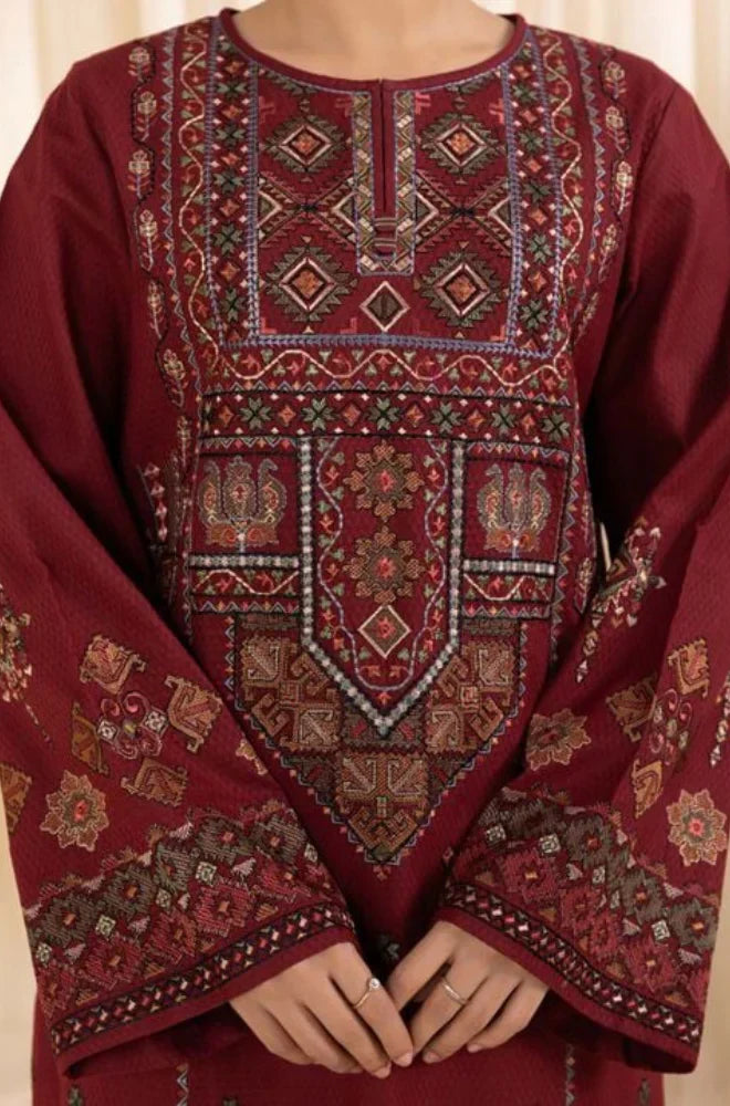 Sapphire - Winter 3PC Dhanak Embroidered Suit - HC3363