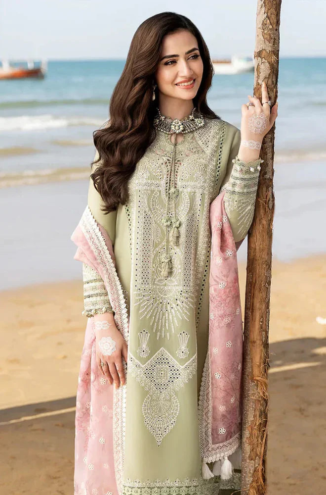 Qalamkar - Summer 3PC Lawn Chicken Kari Embroidered Suit - HC1107