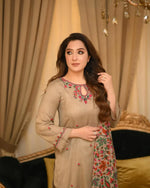 Bunaai - Winter 3PC Dhanak Embroidered Suit - HC33131