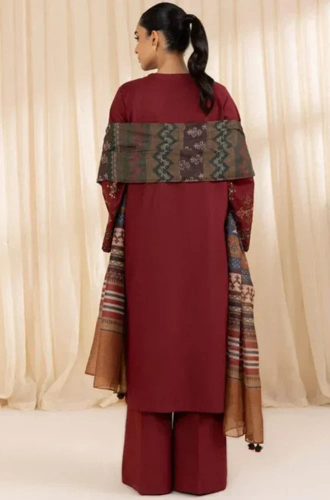 Sapphire - Winter 3PC Dhanak Embroidered Suit - HC3363