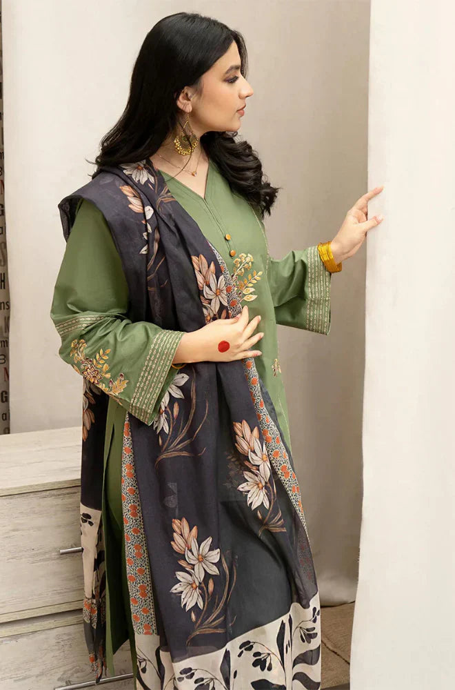 Urge - Winter 3PC Dhanak Embroidered Suit - HC3350