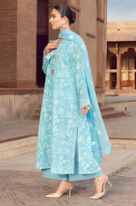 HC202-Bareeze -Embroidered 3pc lawn dress with embroidered chiffon dupatta