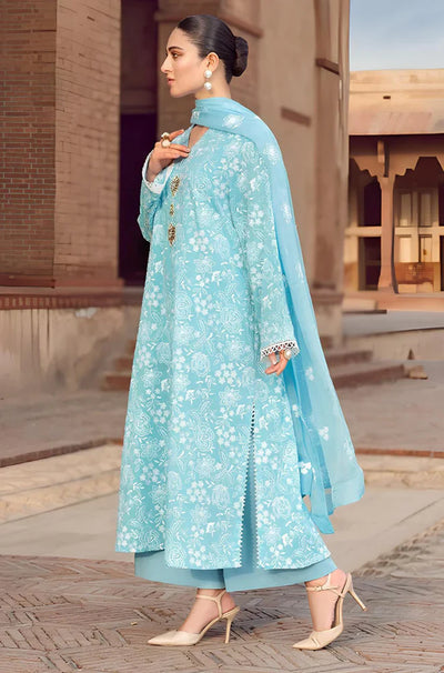 HC202-Bareeze -Embroidered 3pc lawn dress with embroidered chiffon dupatta