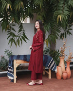 HC503-WINTER 3PC Dhanak suit with Embroidered Shawll
