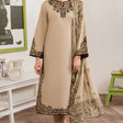 HC913-WINTER 3PC Dhannak Embroidered suit with Printed Shawll