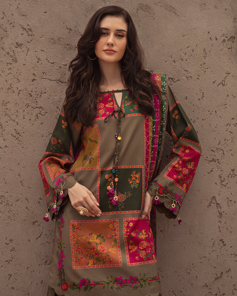 Charizma - Winter 3PC Karandi Digital Print Dress - HC3387