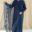 HC719-3PC Lawn Embroidered Shirt With Organza Embroidered Dupatta