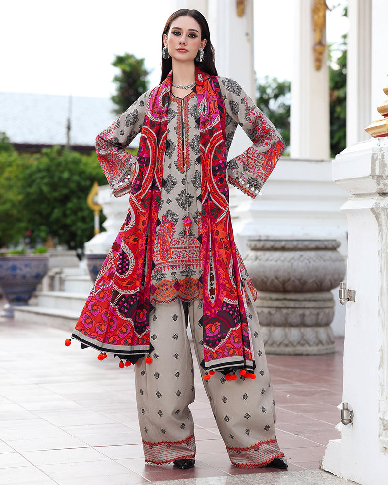 Charizma - Winter 3PC Karandi Digital Print Dress - HC33400