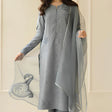 HC730-SUMMER 3PC Lawn Embroidered Shirt With Organza Embroidered Dupatta