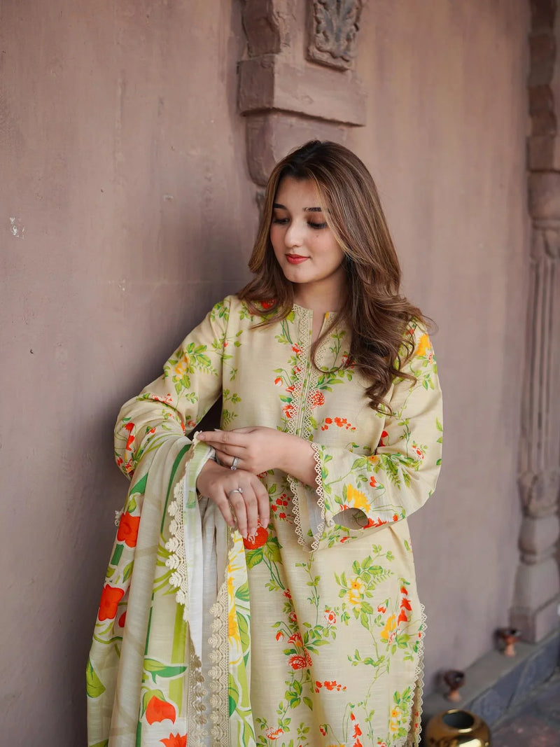 Sapphire - Winter 3PC Karandi Digital Print Dress - HC33121