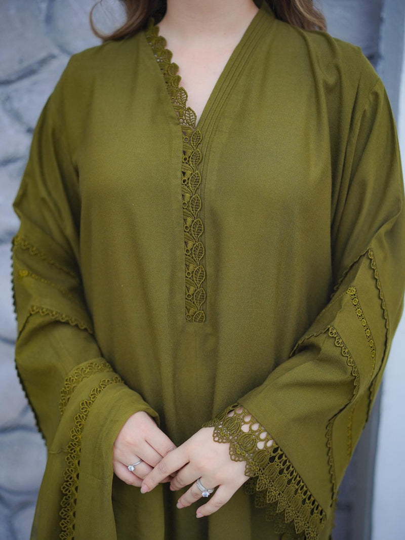 Sapphire - Winter 3PC Dhanak Embroidered  Suit -HC33130