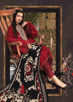 HC520-WINTER 3PC Dhannak Embroidered suit with Printed Shawll