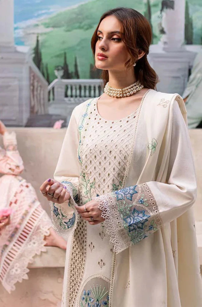 QalamKar - 3PC Lawn ChickenKari Embroidered Suit-HC1074