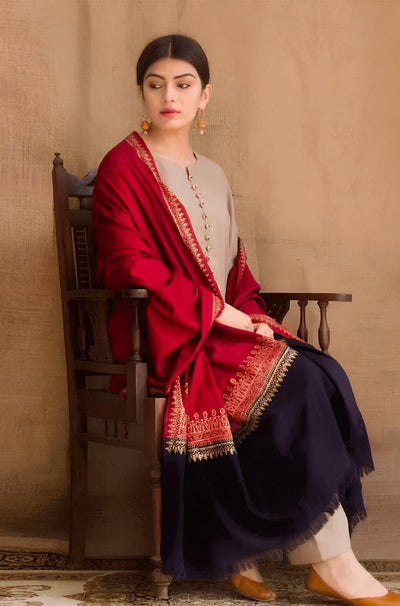 HC545-WINTER 3PC Khaddar suit with Embroidered Shawll