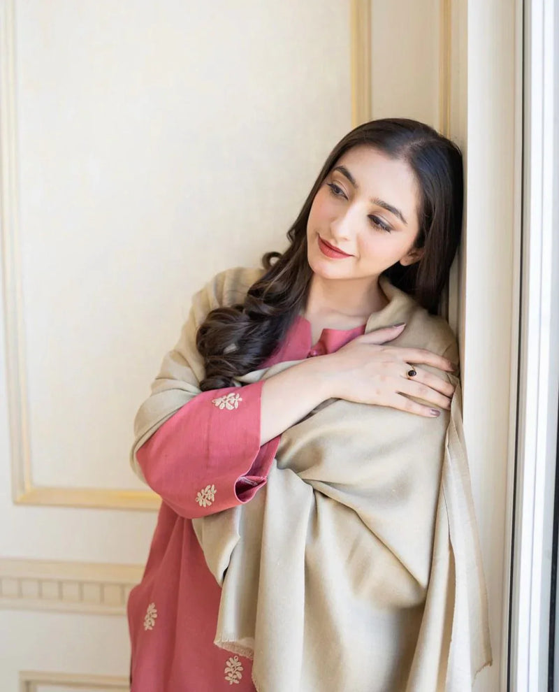 HC611-WINTER 3PC Dhanak suit with Dhanak Shawll