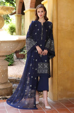 HC208-BAREEZE-EMBROIDERED 3PC LAWN DRESS WITH EMBROIDERED CHIFFON DUPATTA