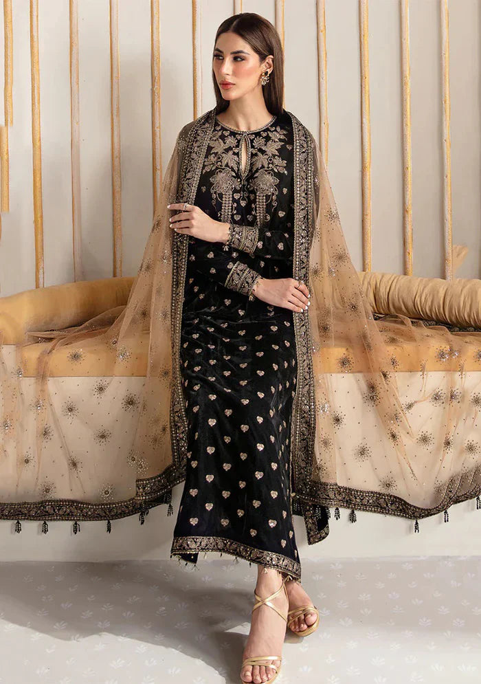 Baroque Embroidered Velvet 3piece suit - HC2020