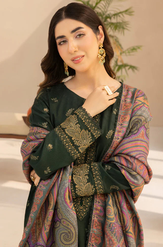 Mohagni - Winter 3PC Dhanak Embroidered Suit - HC3380