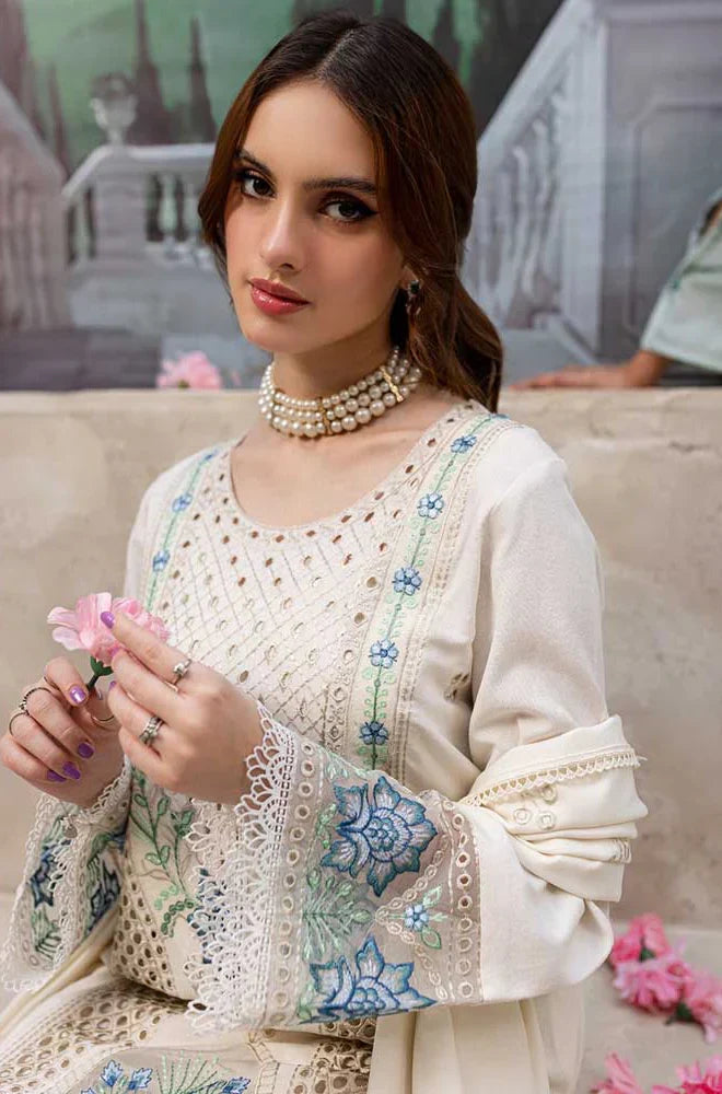 QalamKar - 3PC Lawn ChickenKari Embroidered Suit-HC1074