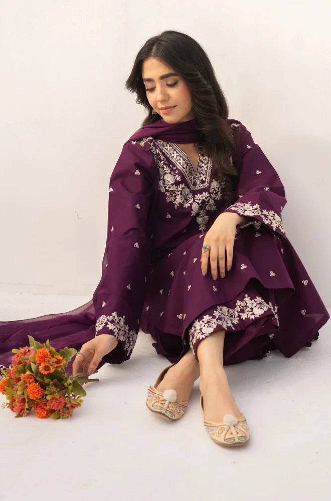 Dyot - Summer 3PC Lawn Embroidered Suit - HC1112