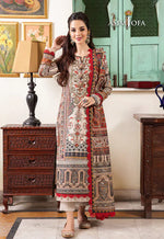 Asim Jofa - Winter 3PC Karandi Digital Print Dress - HC33114