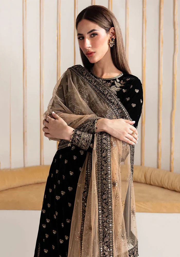 Baroque Embroidered Velvet 3piece suit - HC2020