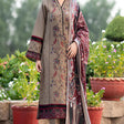 HC617-WINTER 3PC Dhannak Embroidered suit with Printed Shawll