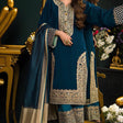 HC524-Heavy Embroidered Velvet Dress with Silk Trouser