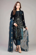 HC213-Bareeze 3PC Lawn Front Full Embroidered Back Bazo Embroidered Bember Dupatta