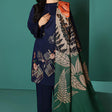 HC585-WINTER Nishat Blue Linen Embroidered three piece With Printed Wool Shawll