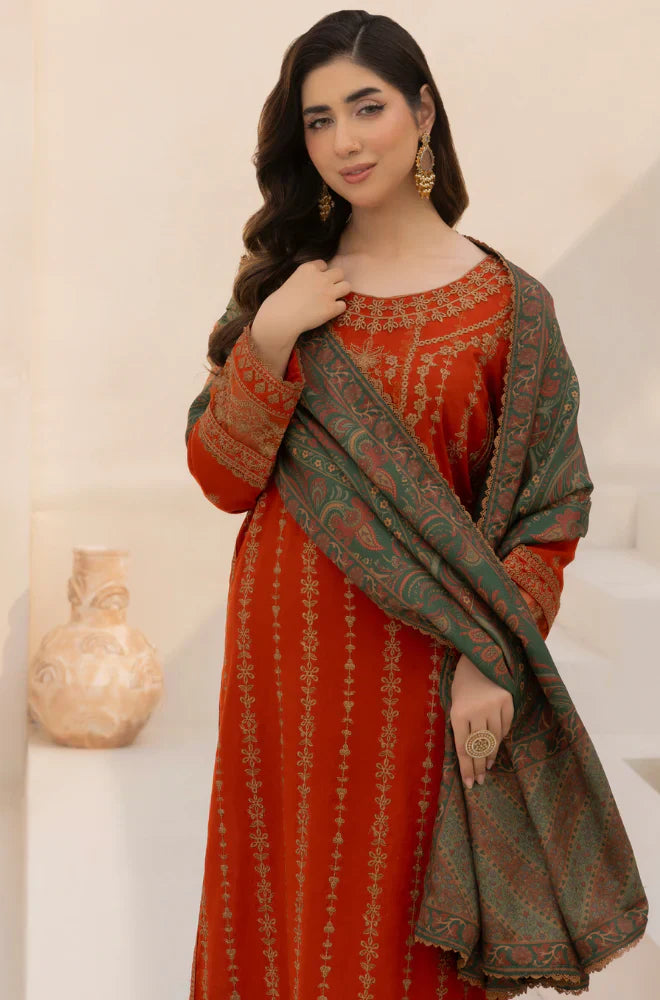 Mohagni  - Winter 3PC Dhanak Embroidered Suit - HC3364