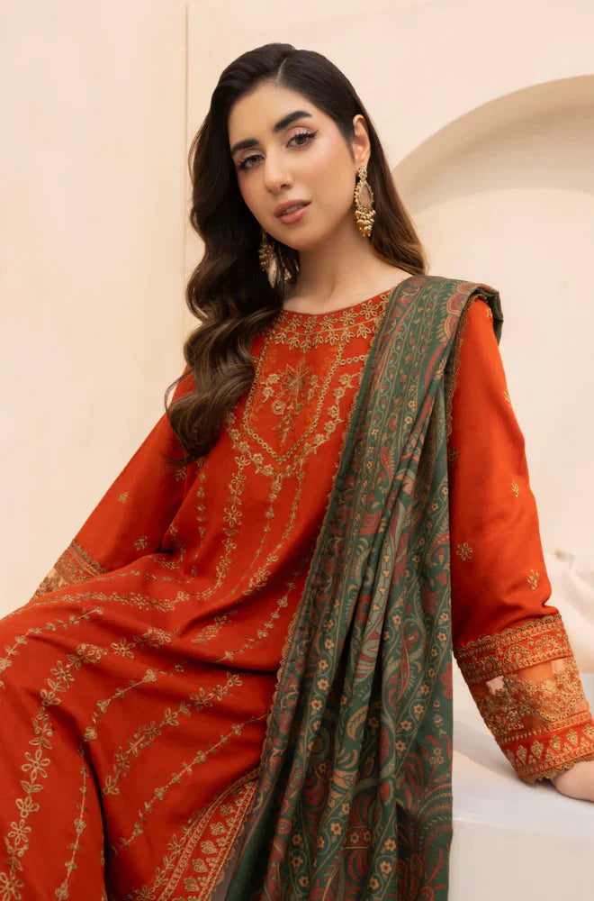 Mohagni  - Winter 3PC Dhanak Embroidered Suit - HC3364