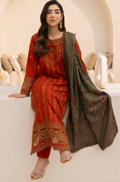 Mohagni  - Winter 3PC Dhanak Embroidered Suit - HC3364