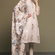 HC589-WINTER 3PC Dhannak Embroidered suit with Printed Shawll