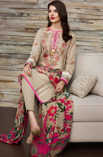 HC530-WINTER 3PC Khaddar Embroidered Suit with Printed Wool Shawll