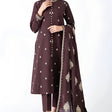 HC604-WINTER 3-Pc Embroidered Dhanak Suit with Heavy Embroidered Dhanak Shawll