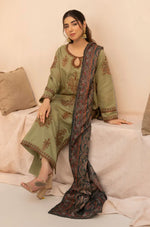 Mohagni - Winter 3PC Dhanak Embroidered Suit - HC3360