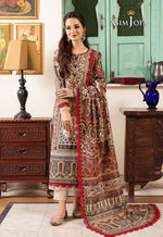 Asim Jofa - Winter 3PC Karandi Digital Print Dress - HC33114