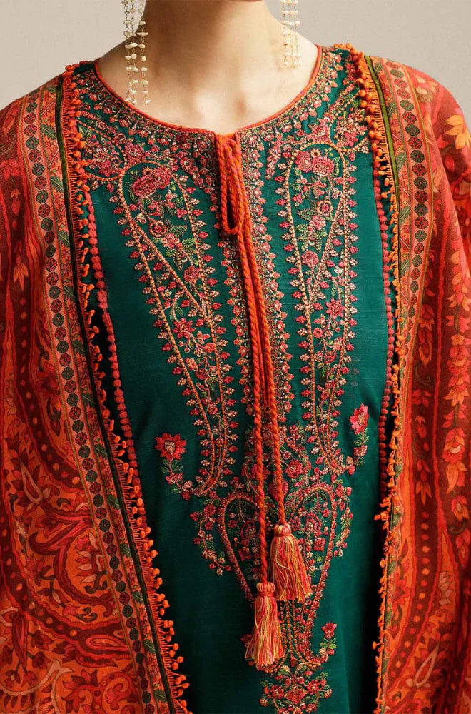 HC994 - Hussain Rehar 3 Piece Embroidered Lawn Suit