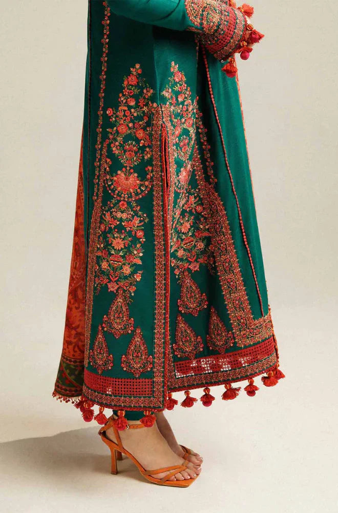 Hussain Rehan - Winter 3PC Dhanak Embroidered Suit - HC3311